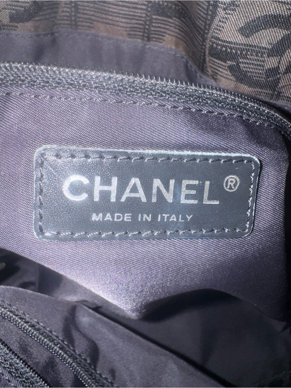 Chanel travel line tote (small) with Jacard logo pattern in charcoal black. EUC - Picture 4 of 9